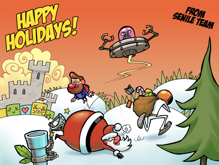 Season's greetings card wishing you happy holidays